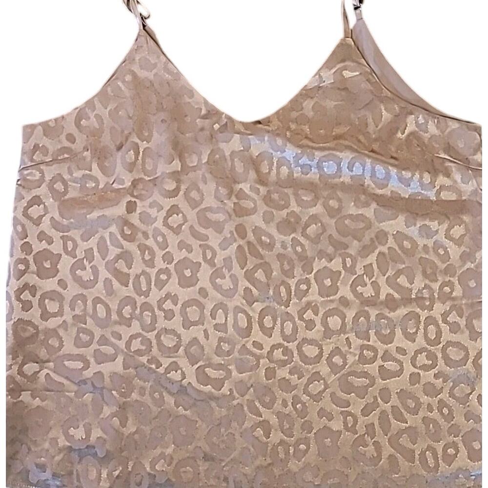 Sweet Rain Leopard Print Satin Blouse M NWT